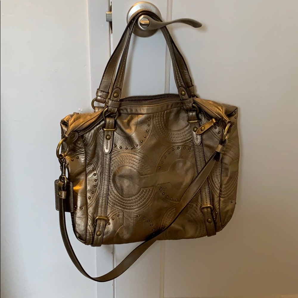 Coach Metallic Gold Shoulder Bag